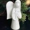 Cream Soapstone Angel Sculpture with Star 5 inches Hand-Carved